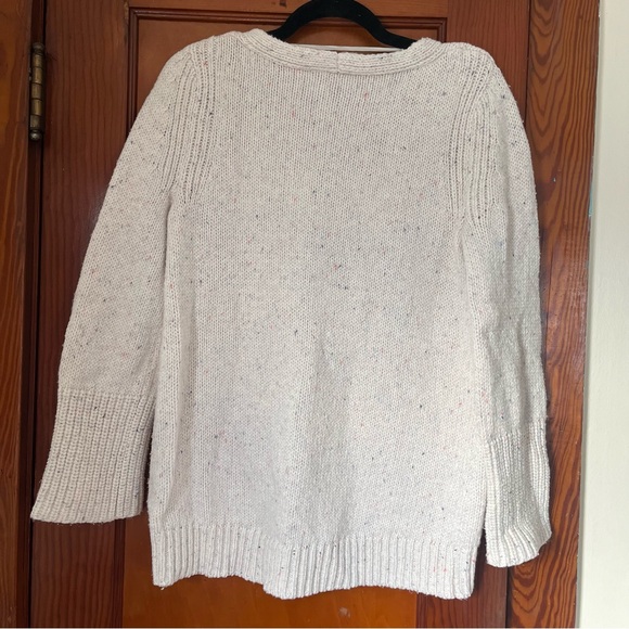 Women's Cream V Neck Sweater - Picture 2 of 3